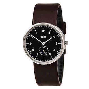 Classic blank rustfri stål quartz Herre ur fra Braun, BN0024BKBRG